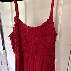 Old Navy Red Smocked Spaghetti-Strap Sundress